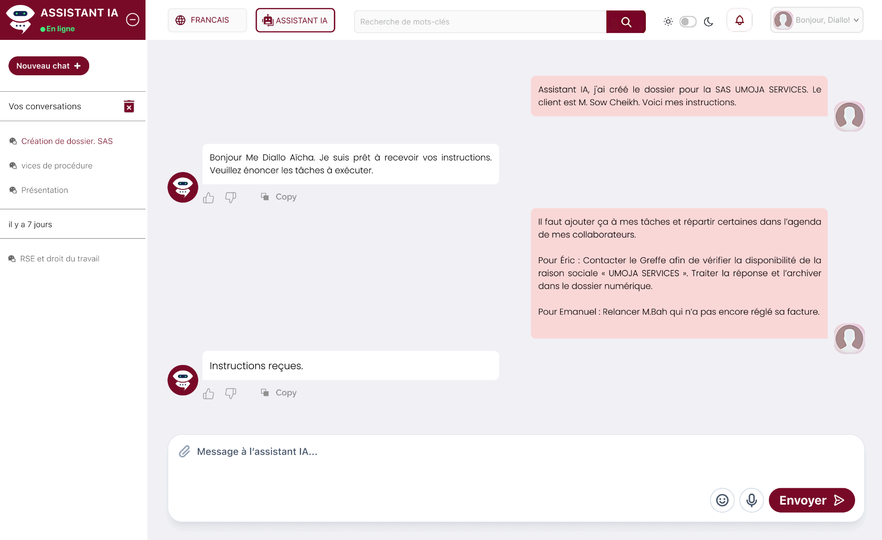 Assistance IA commissaire